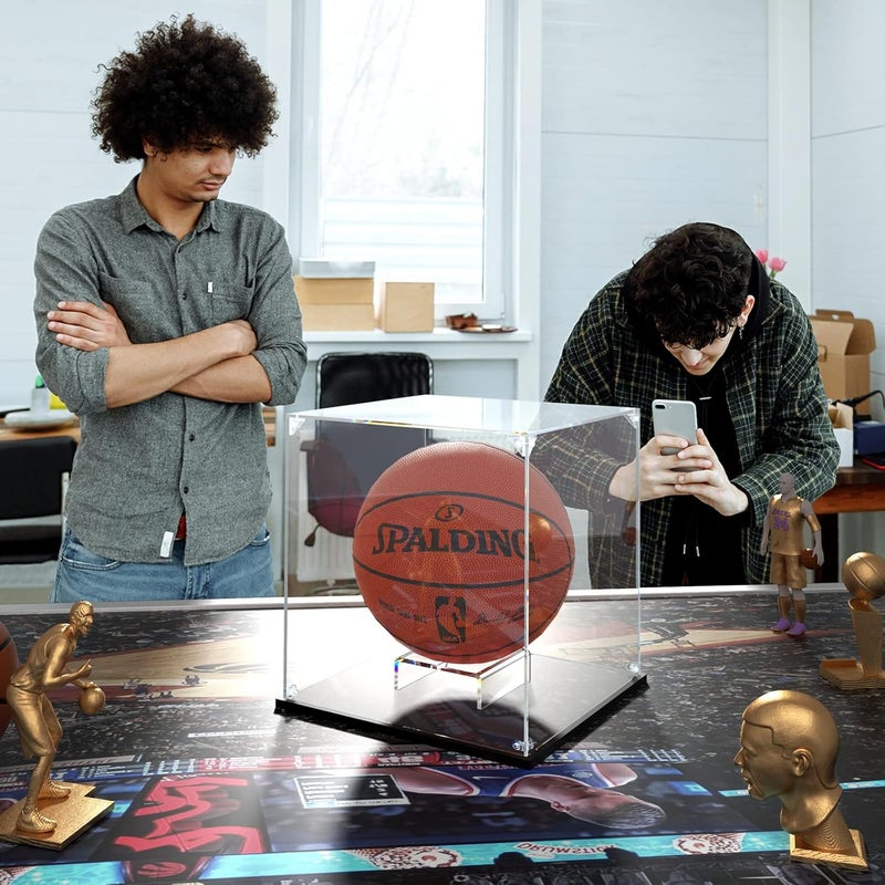 KOLIPI Basketball Display Case, Clear Acrylic Display Box for Full Size Basketball, Stand for Autographed Ball Showcasing, Watch The Video to Assemble (10.6x10.6x11.8 inch, 27x27x30 cm) - Image 3